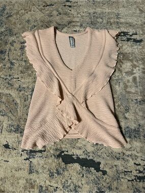 American Rag Peach Crop Ruffle Top